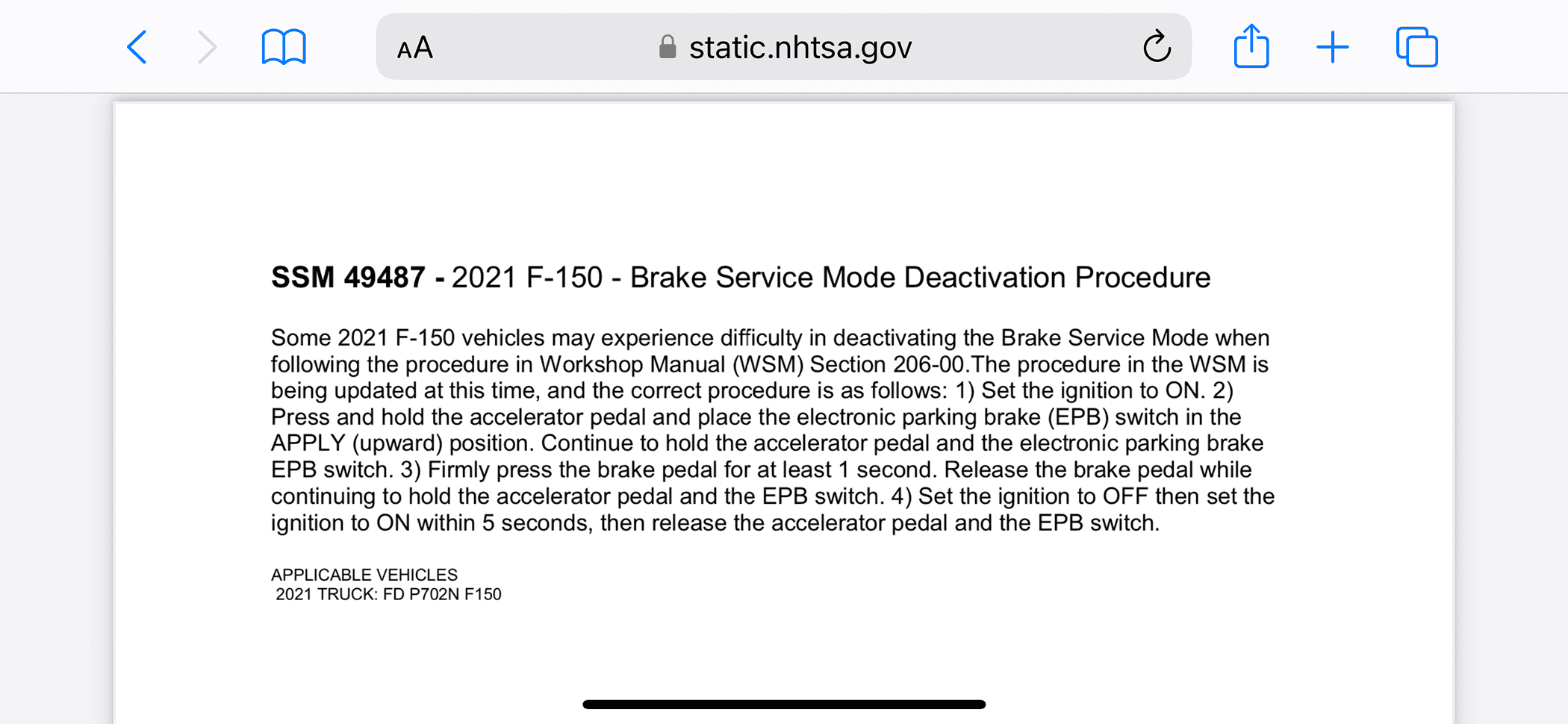 Stuck in Brake Maintenance Mode | F150gen14 -- 2021+ Ford F-150, Tremor ...
