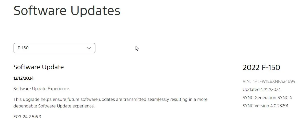 Vehicle Software Update History Now Available in Your Ford Account ...