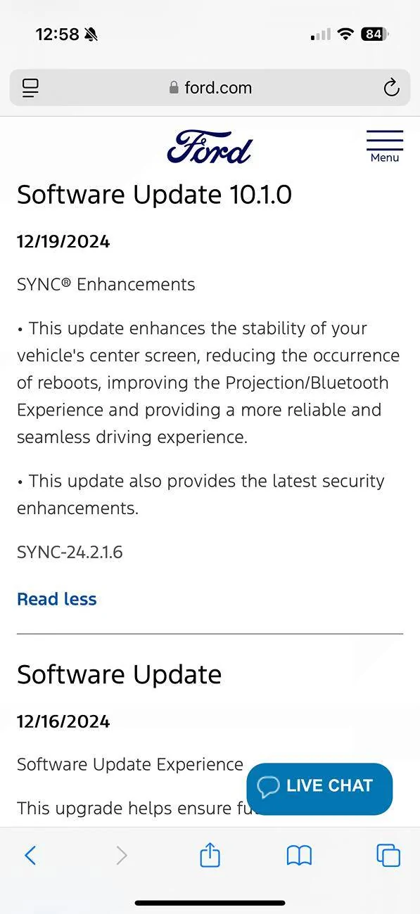 Vehicle Software Update History Now Available in Your Ford Account ...