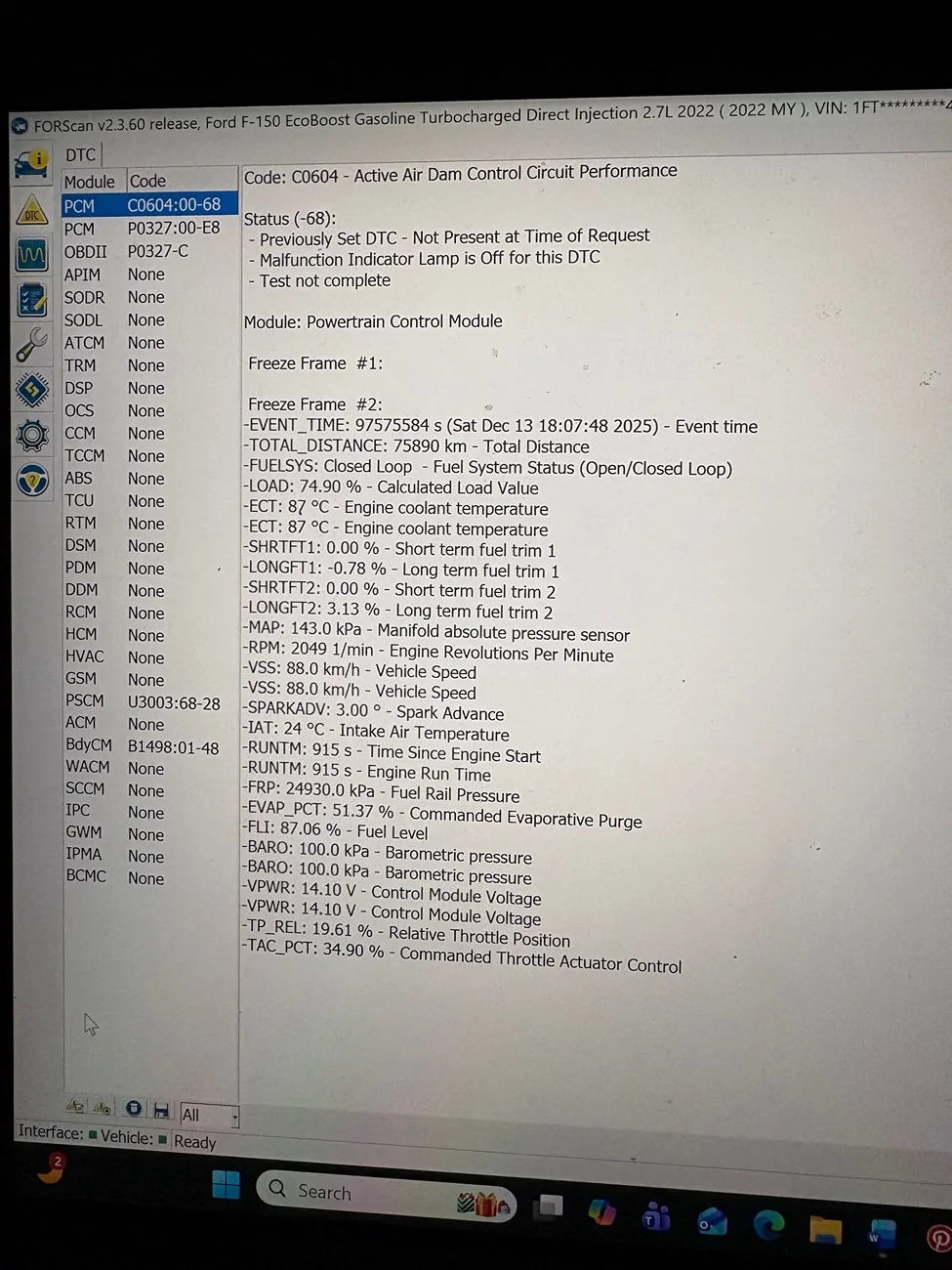 Po327 Code Code P0327 | F150gen14 -- 2021+ Ford F-150, Tremor, Raptor Forum (14th ...