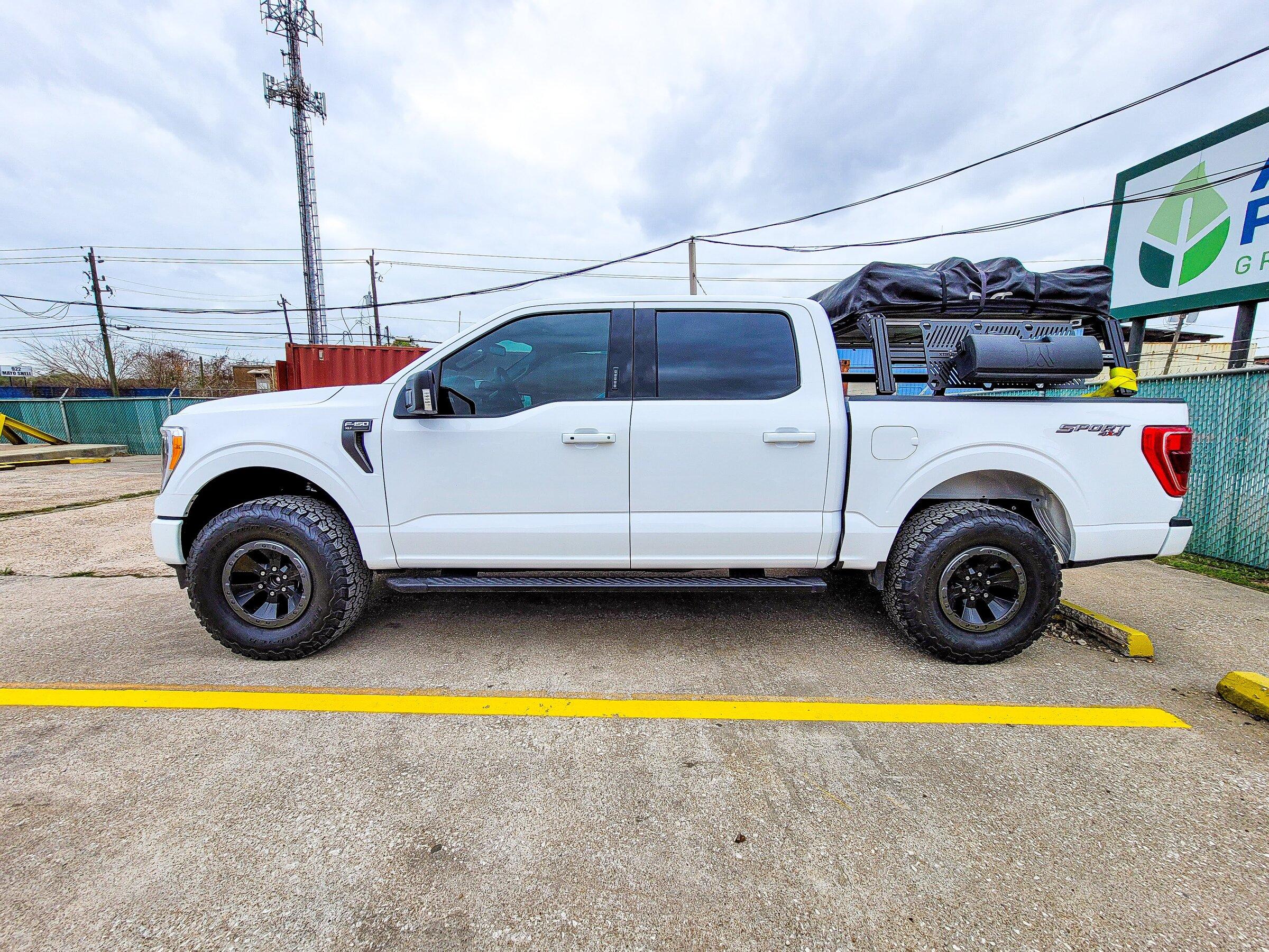 Raptor Wheels installed on Stock 2021 XLT Sport 4X4 - and then leveled ...