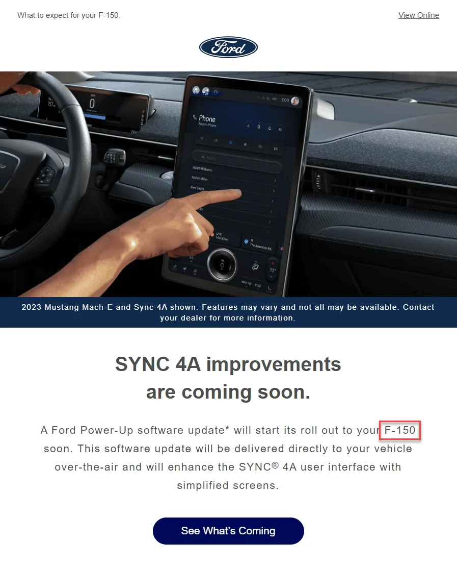 Confusing Ford Email Sync4a/Ford Power-Up | F150gen14 -- 2021+ Ford F ...