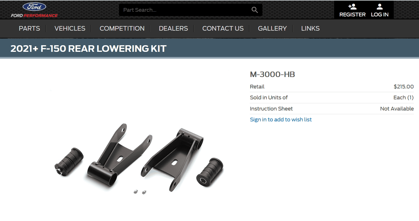 Ford Performance 2021+ F-150 Lowering Shackles Released | F150gen14 ...
